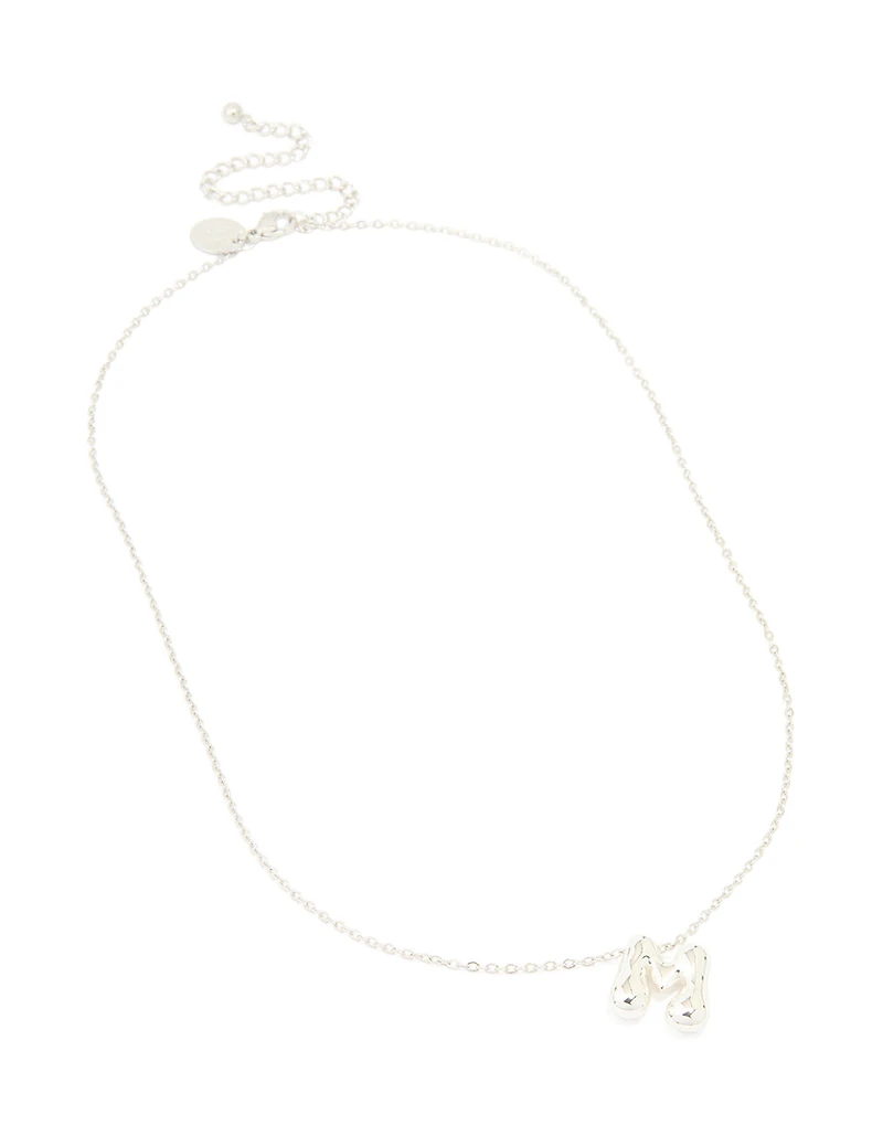 Collier imperméable en acier inoxydable avec une grande lettre M à bulles