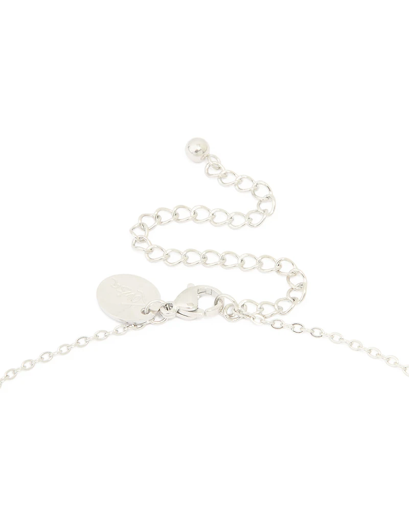 Collier imperméable en acier inoxydable avec une grande lettre M à bulles