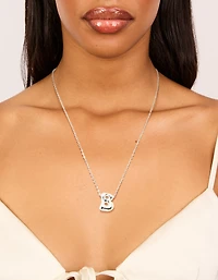 Waterproof Stainless Steel Large Bubble Letter B Necklace