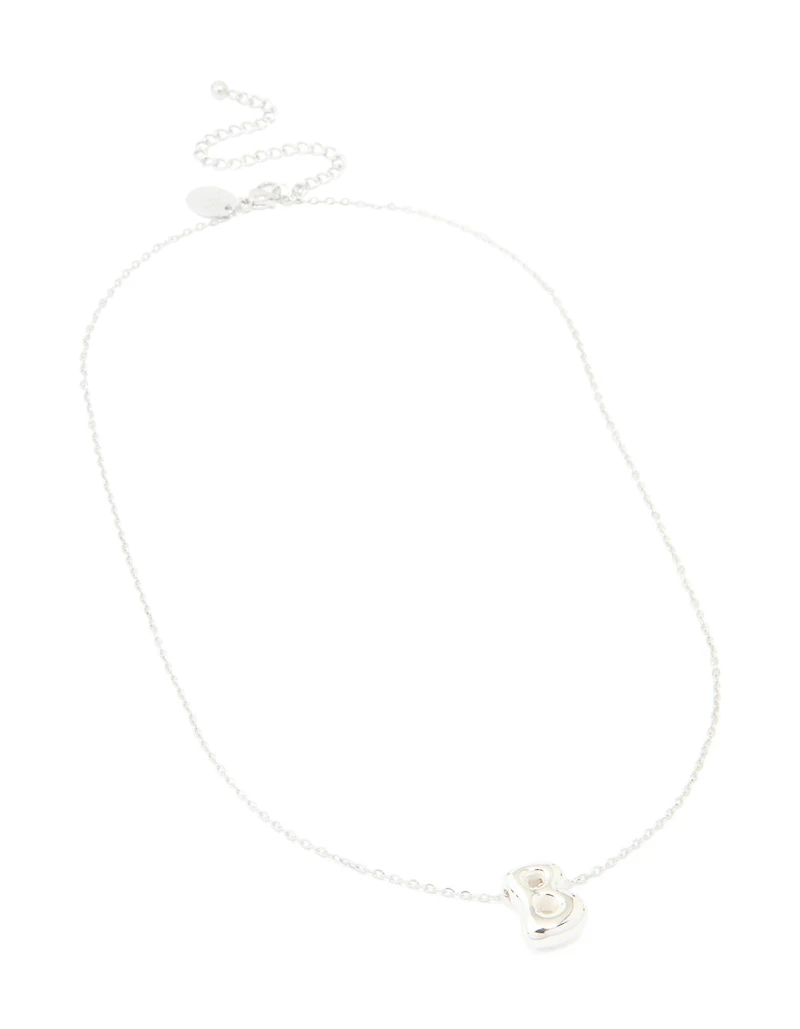 Collier imperméable en acier inoxydable avec une grande lettre B à bulles