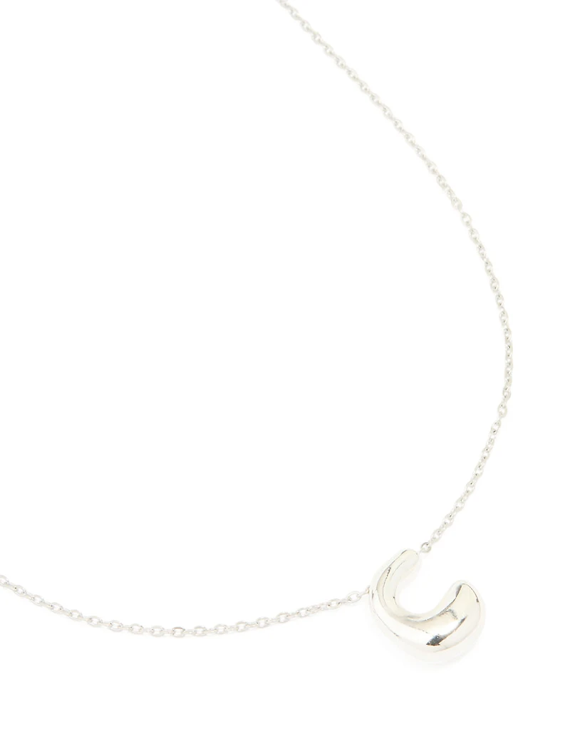 Collier imperméable en acier inoxydable avec une grande lettre C à bulles