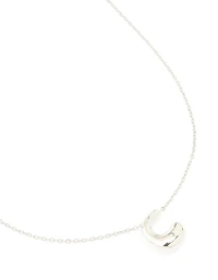 Collier imperméable en acier inoxydable avec une grande lettre C à bulles