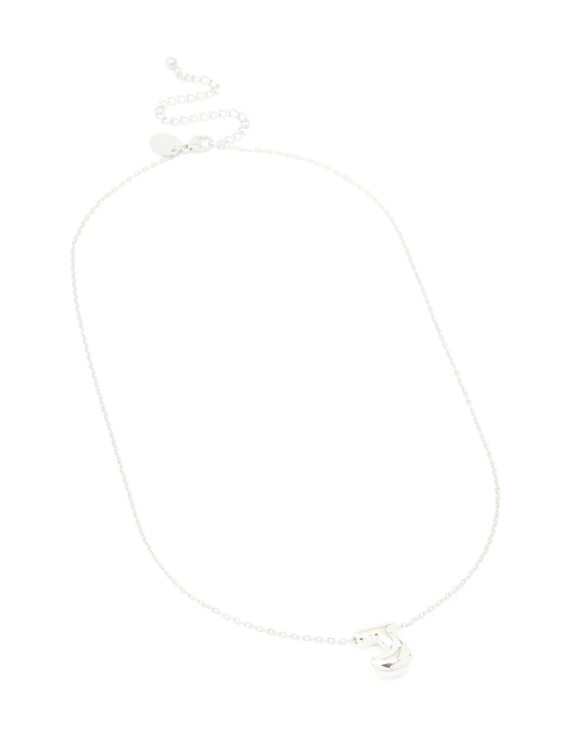 Collier imperméable en acier inoxydable avec une grande lettre J à bulles