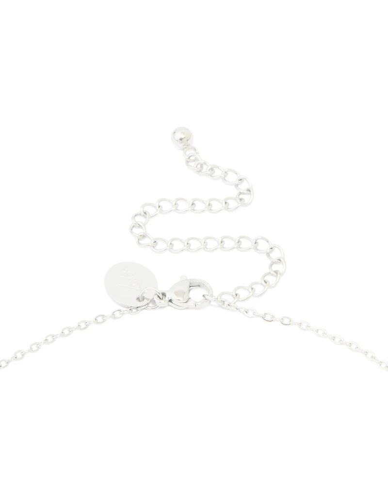 Collier imperméable en acier inoxydable avec une grande lettre J à bulles