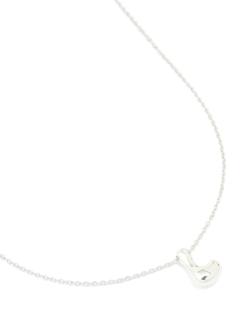 Collier imperméable en acier inoxydable, grande lettre en forme de bulles en L