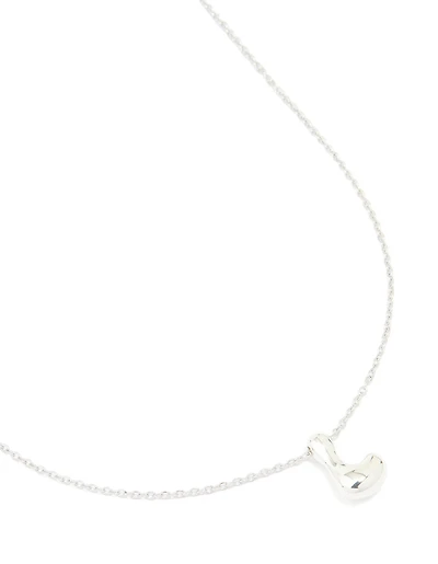 Collier imperméable en acier inoxydable, grande lettre en forme de bulles en L