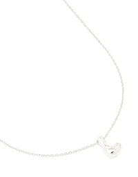 Collier imperméable en acier inoxydable, grande lettre en forme de bulles en L