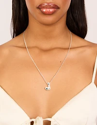 Collier imperméable en acier inoxydable, grande lettre en forme de bulles en L