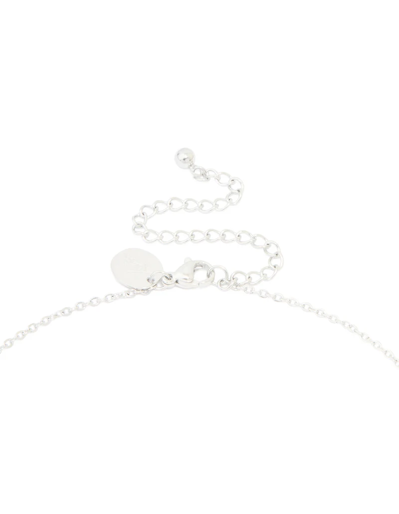 Collier imperméable en acier inoxydable, grande lettre en forme de bulles en L