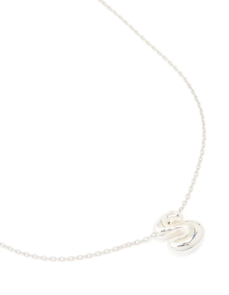 Collier imperméable en acier inoxydable avec une grande lettre S à bulles