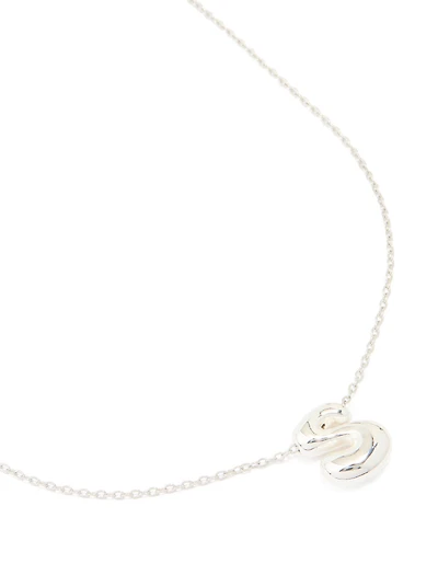 Collier imperméable en acier inoxydable avec une grande lettre S à bulles