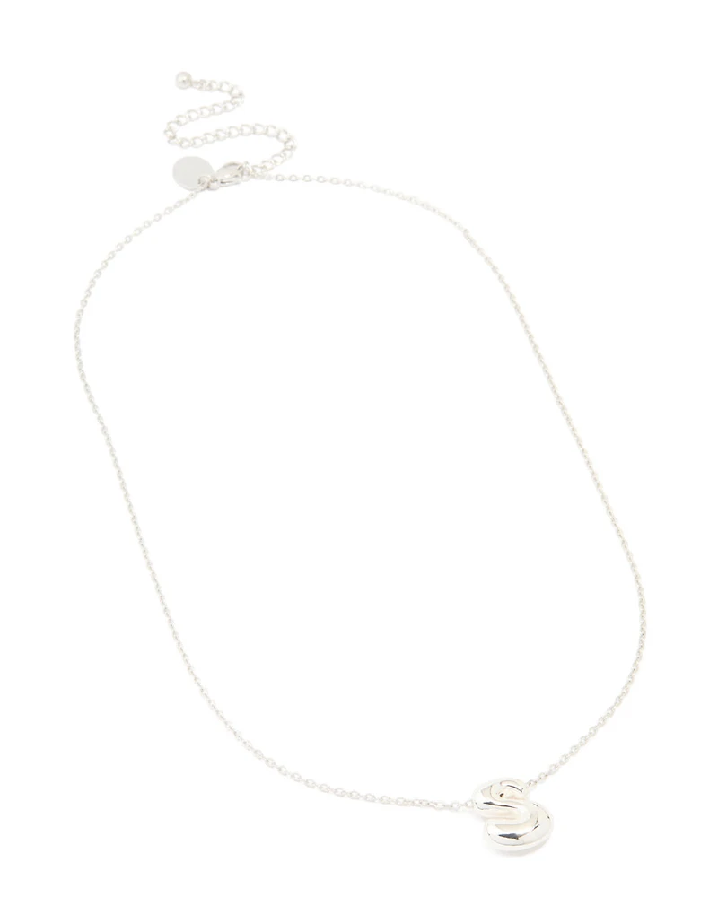 Collier imperméable en acier inoxydable avec une grande lettre S à bulles