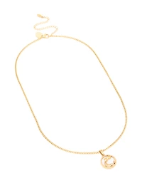 Collier Verseau circulaire imperméable en acier inoxydable plaqué or