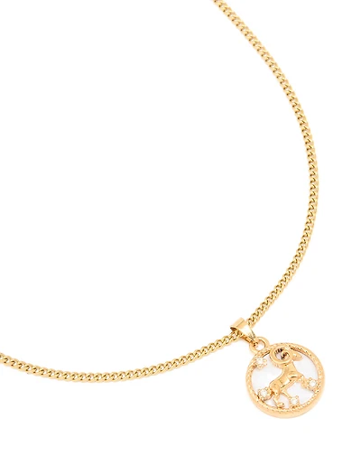 Collier étanche en acier inoxydable plaqué or Aries Circle