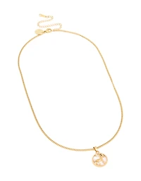 Collier étanche en acier inoxydable plaqué or Aries Circle