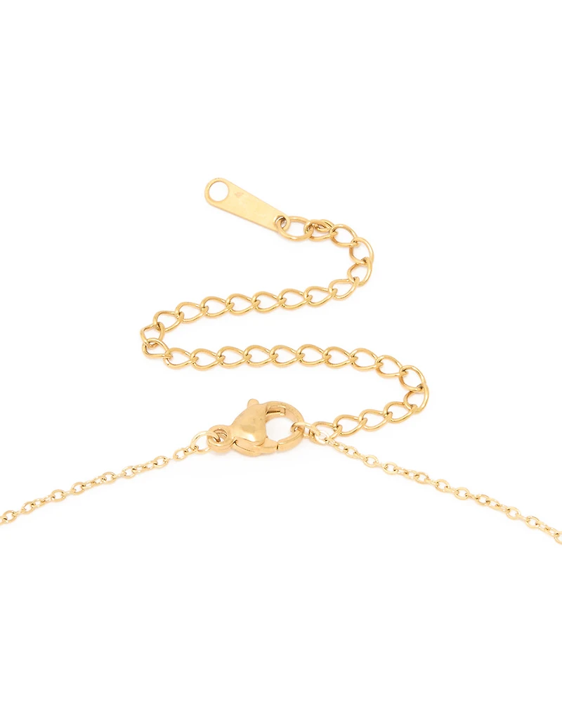 Collier Cercle des Poissons en acier inoxydable plaqué or imperméable