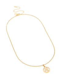 Collier imperméable en acier inoxydable plaqué or en cercle du Sagittaire