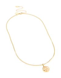 Collier imperméable en acier inoxydable plaqué or avec un cercle du Capricorne