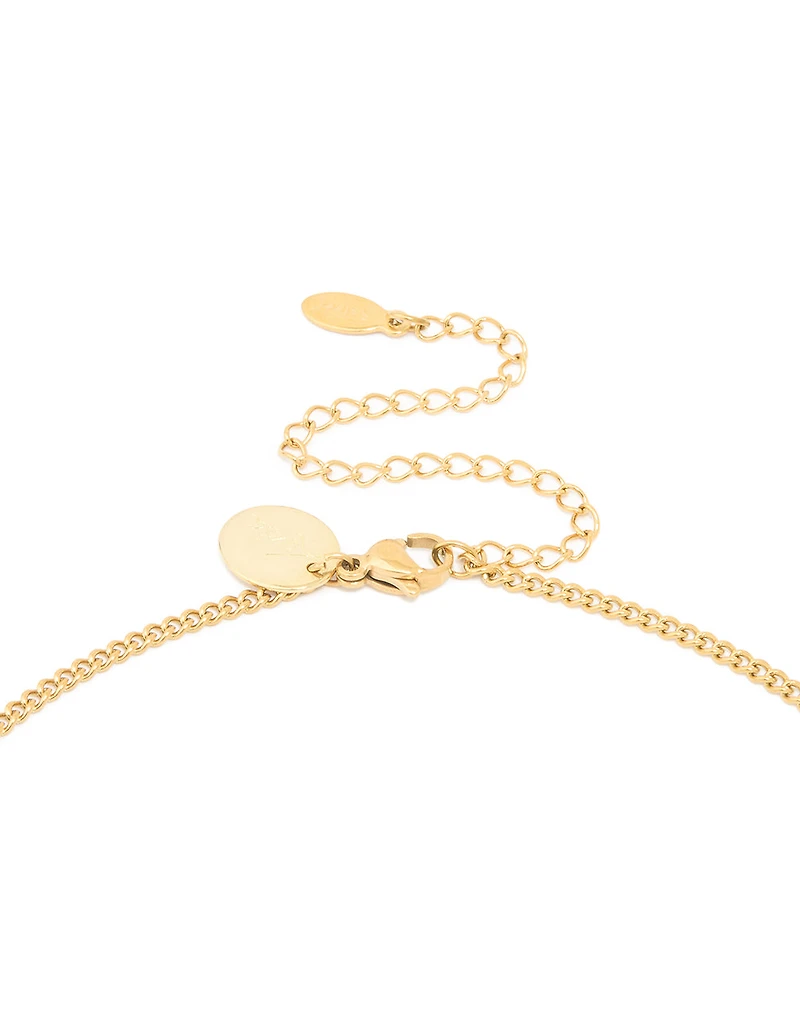 Collier imperméable en acier inoxydable plaqué or avec un cercle du Capricorne