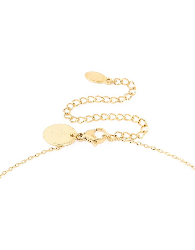 Collier cubique imperméable en acier inoxydable plaqué or Zirconia Aries