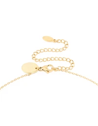 Collier cubique imperméable en acier inoxydable plaqué or Zirconia Aries