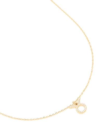 Collier cubique imperméable en acier inoxydable plaqué or en zircone Taureau