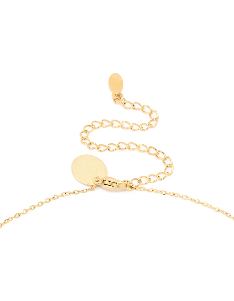 Collier cubique imperméable en acier inoxydable plaqué or en zircone Taureau