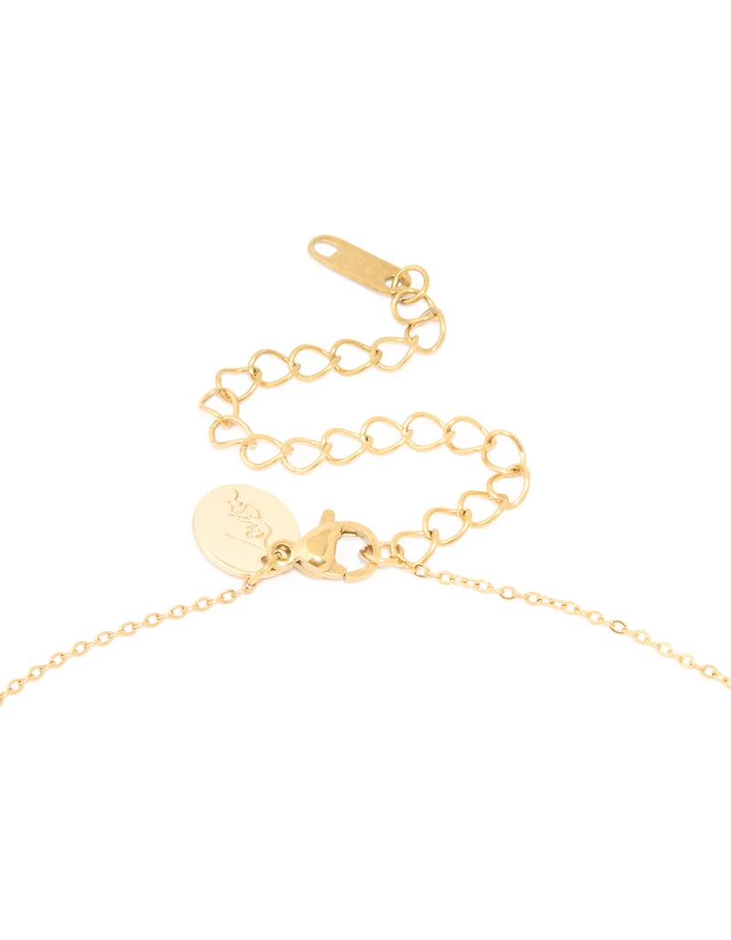 Collier cubique imperméable en acier inoxydable plaqué or pour le cancer de la zircone