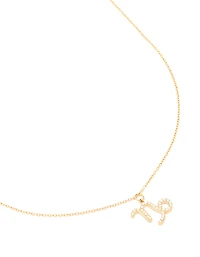 Collier inoxydable imperméable plaqué or en zircone et capricorne