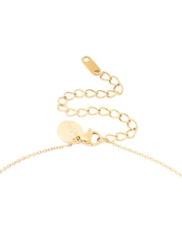 Collier inoxydable imperméable plaqué or en zircone et capricorne