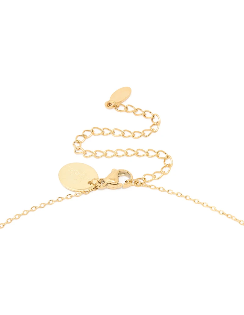 Collier cubique imperméable en acier inoxydable plaqué or en zircone Sagittaire