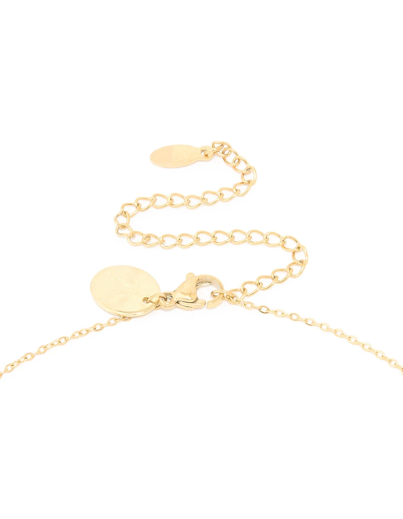 Collier cubique imperméable en acier inoxydable plaqué or en zircone Poissons