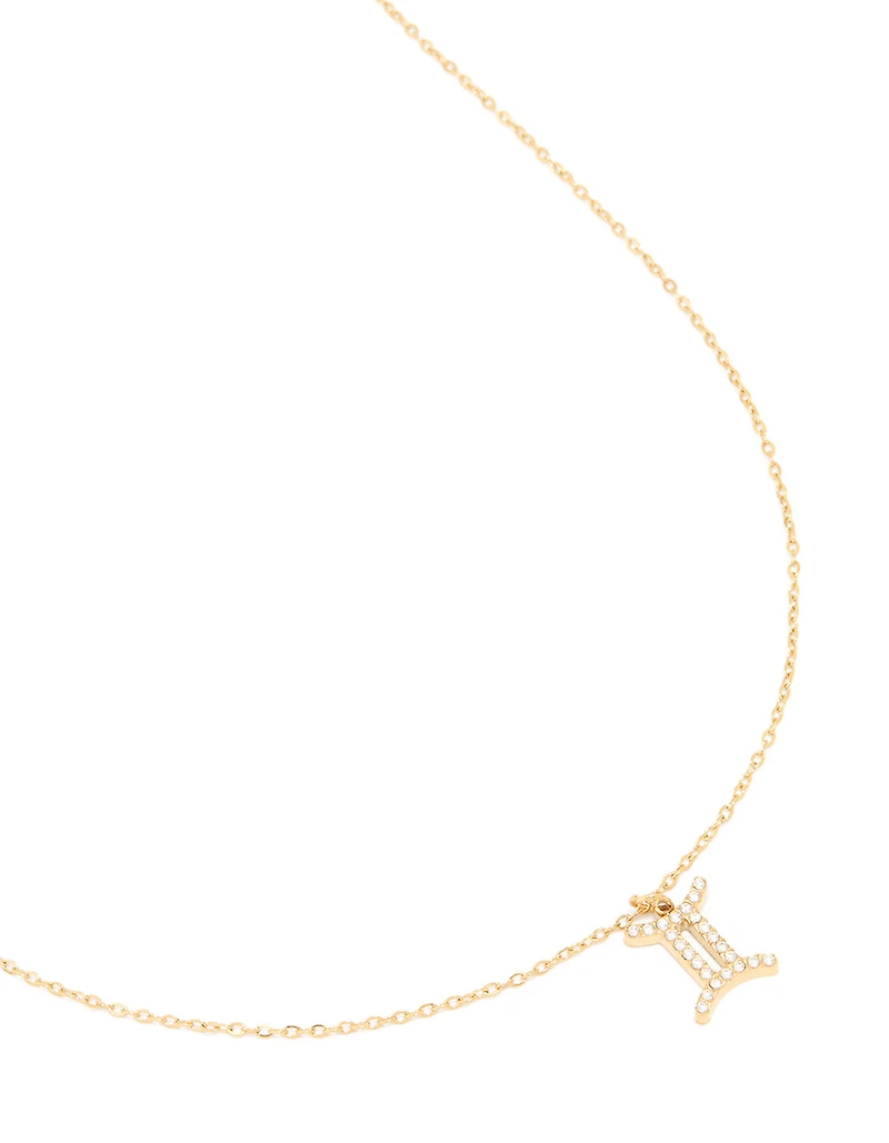 Collier cubique en zirconia Gemini, étanche plaqué or et plaqué or