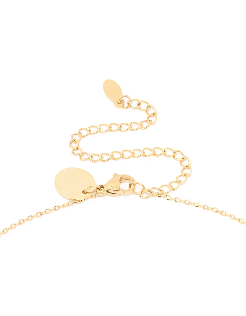 Collier cubique étanche en acier inoxydable plaqué or Zirconia Libra