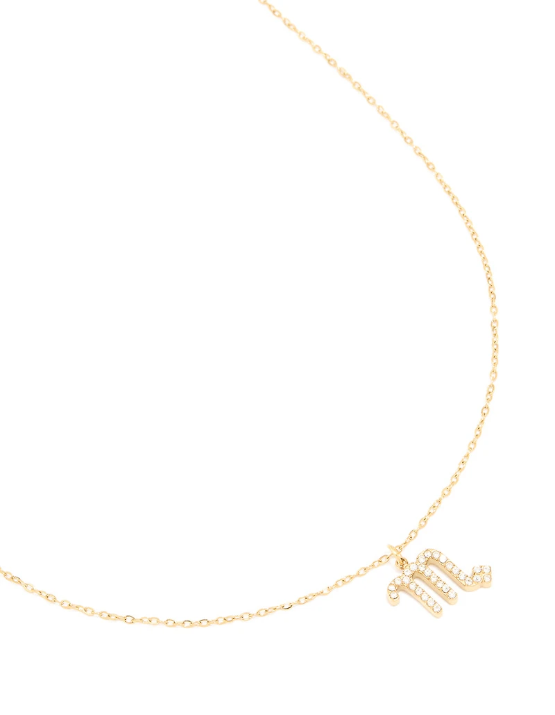 Waterproof Gold Plated Stainless Steel Cubic Zirconia Scorpio Necklace