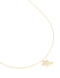 Waterproof Gold Plated Stainless Steel Cubic Zirconia Scorpio Necklace