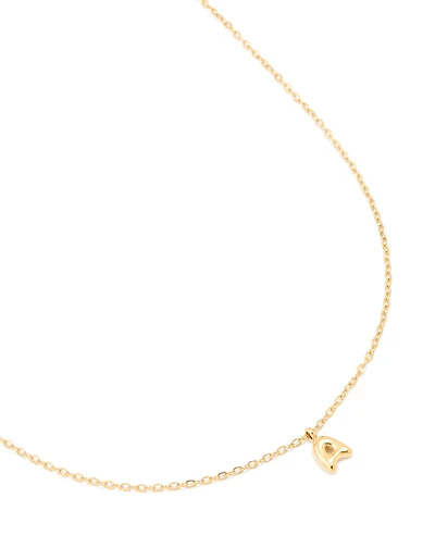 Collier Mini Bulle Lettre A en acier inoxydable plaqué or imperméable