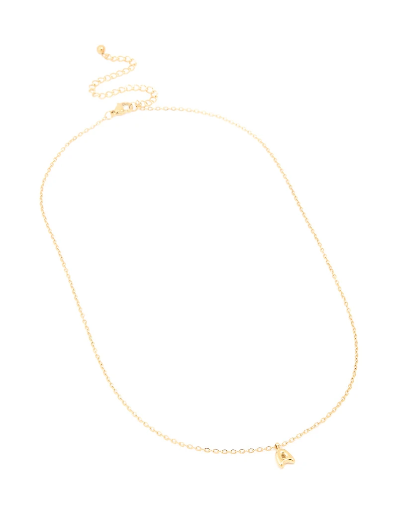 Collier Mini Bulle Lettre A en acier inoxydable plaqué or imperméable
