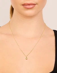 Collier mini bulle en acier inoxydable plaqué or imperméable avec la lettre C