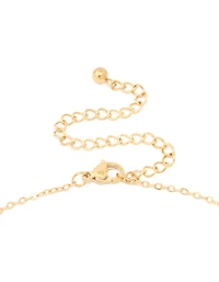 Collier mini bulle en acier inoxydable plaqué or imperméable avec la lettre C