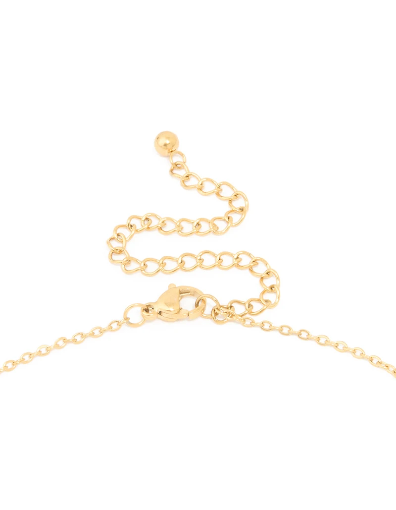 Collier mini-bulles en acier inoxydable plaqué or imperméable