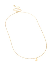 Collier mini bulle en acier inoxydable plaqué or imperméable avec une lettre J