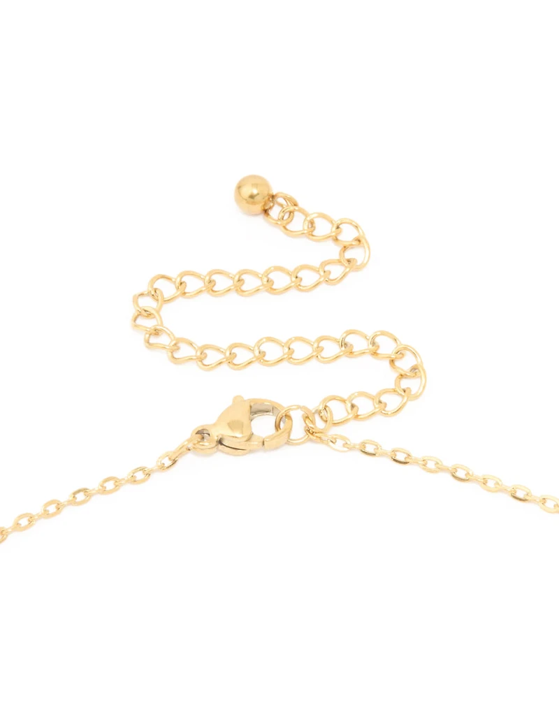 Collier mini bulles en acier inoxydable plaqué or imperméable