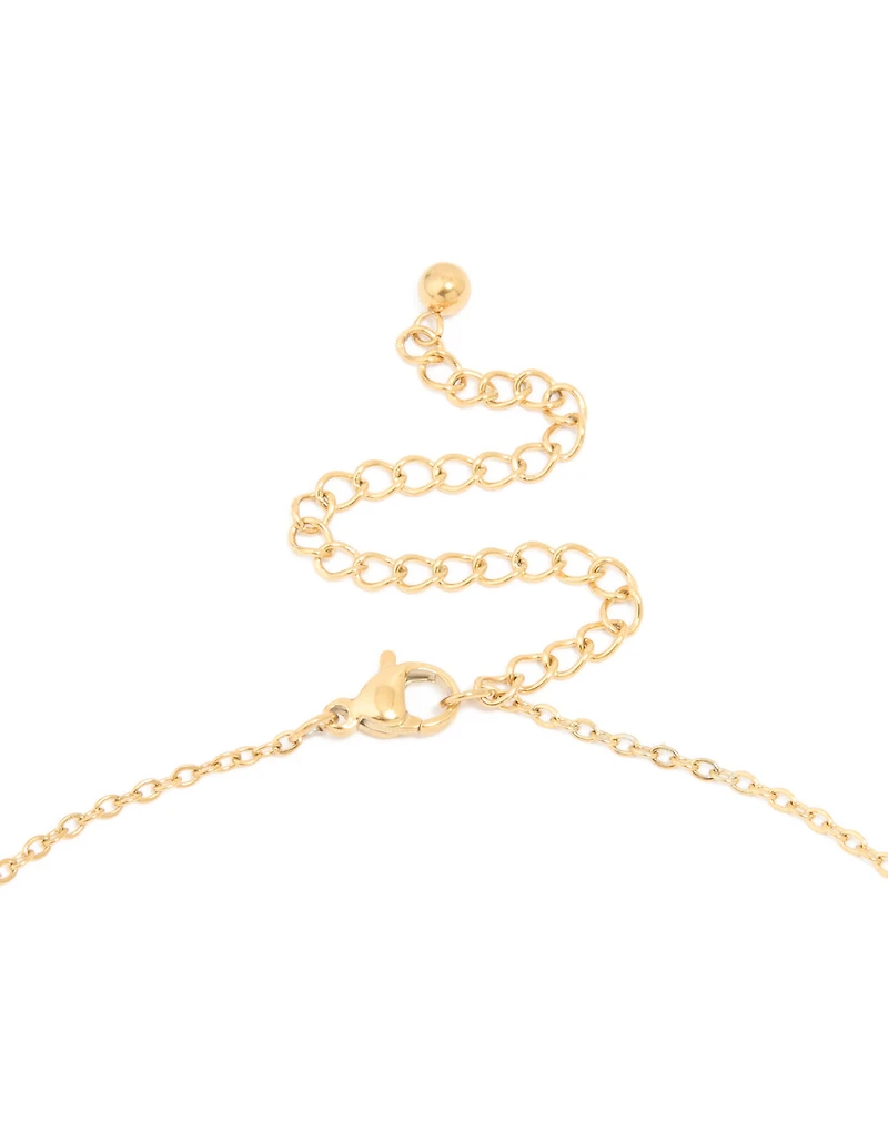 Collier mini bulle en acier inoxydable plaqué or imperméable avec la lettre M