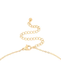 Collier mini bulle en acier inoxydable plaqué or imperméable avec la lettre M