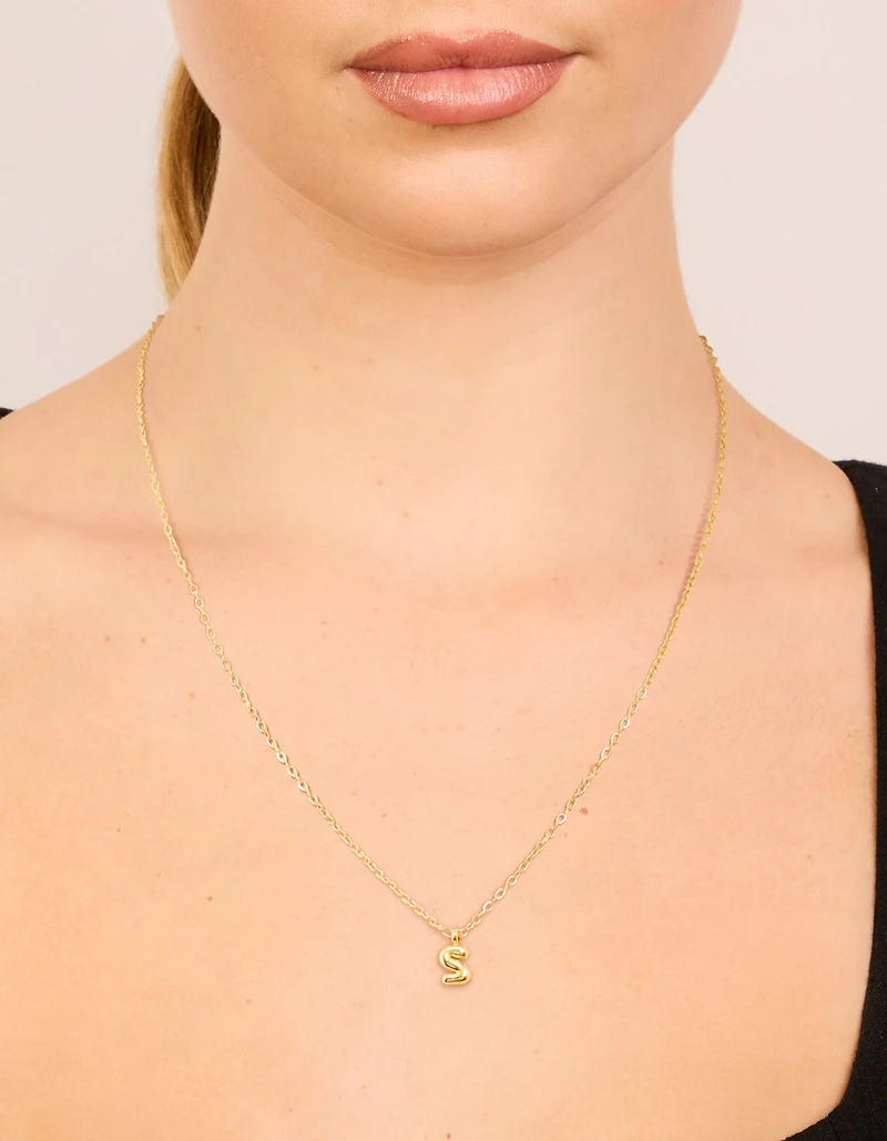 Collier mini bulle en acier inoxydable plaqué or imperméable