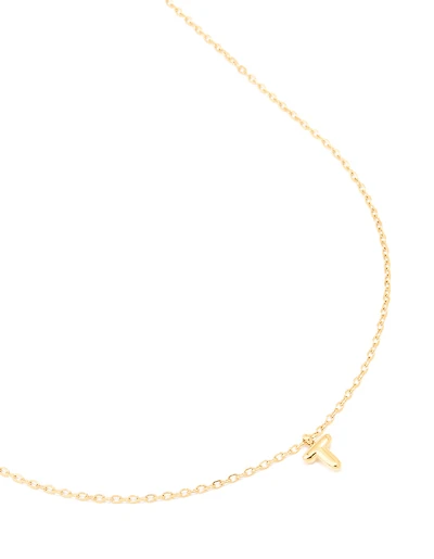 Collier imperméable en acier inoxydable plaqué or en forme de mini collier à bulles en lettres T