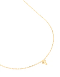 Collier imperméable en acier inoxydable plaqué or en forme de mini collier à bulles en lettres T