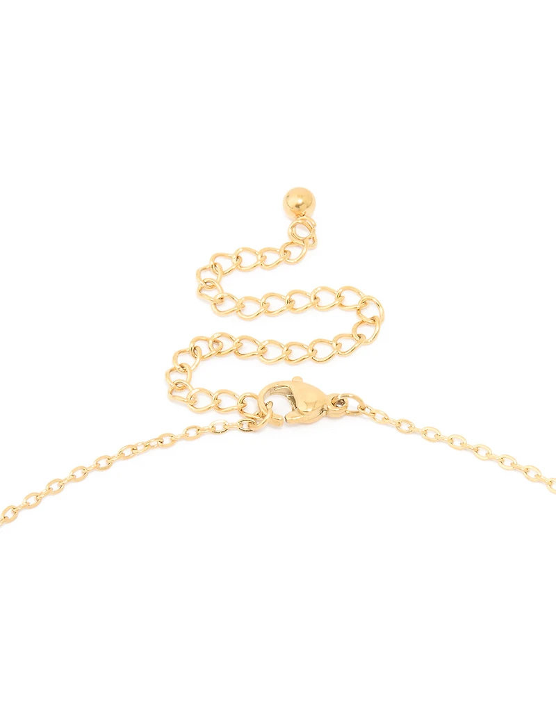 Collier imperméable en acier inoxydable plaqué or en forme de mini collier à bulles en lettres T