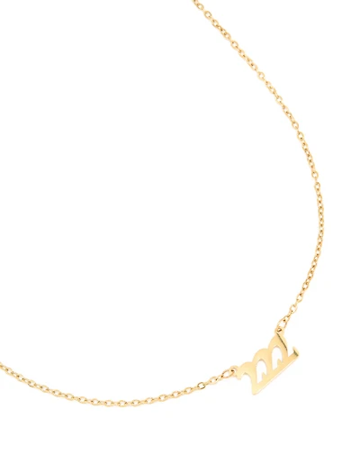 Waterproof Gold Plated Stainless Steel Angel Number 222 Necklace